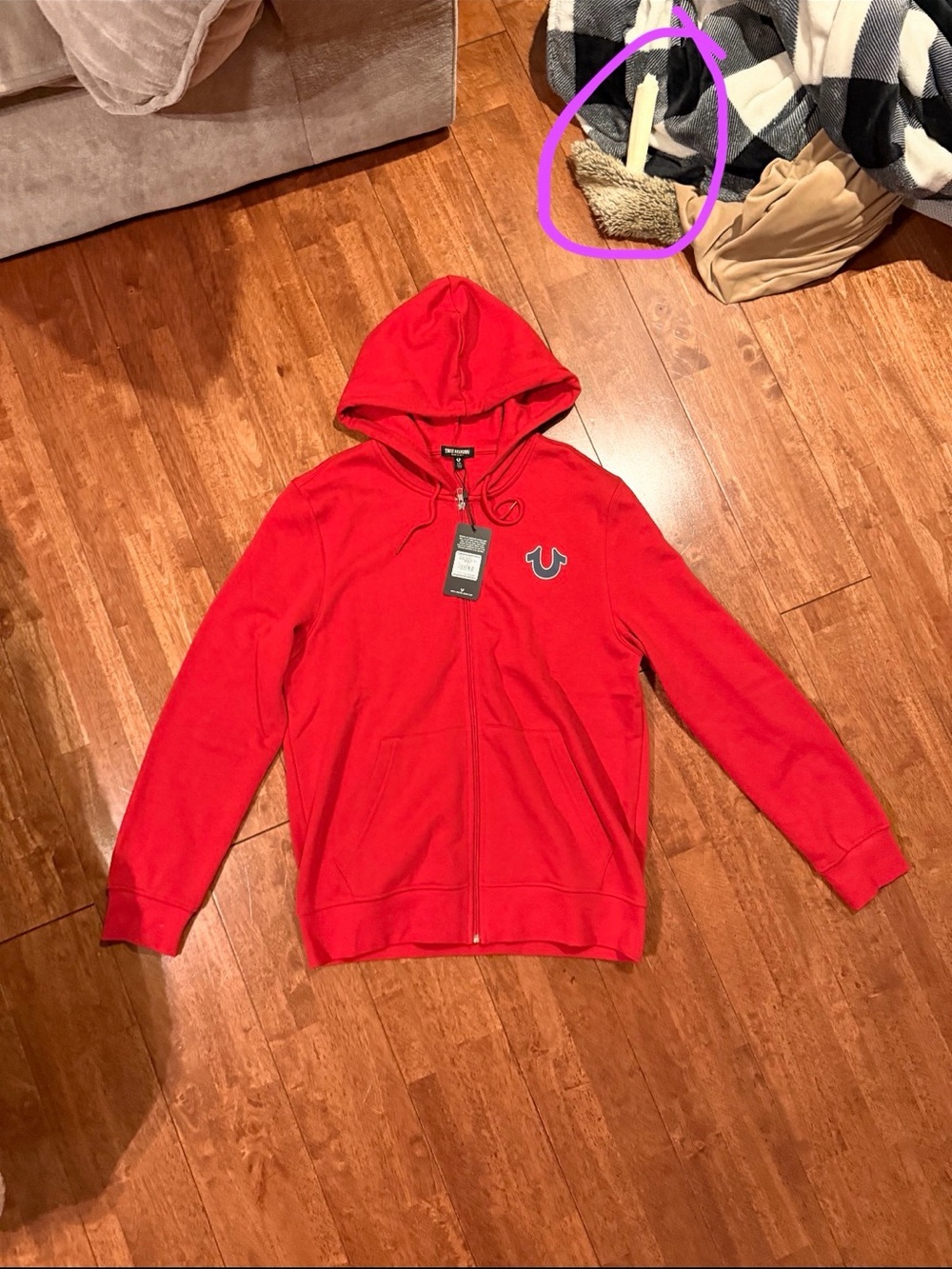 True Religion Kids Red Full-Zip Hoodie Jacket